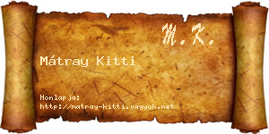 Mátray Kitti névjegykártya